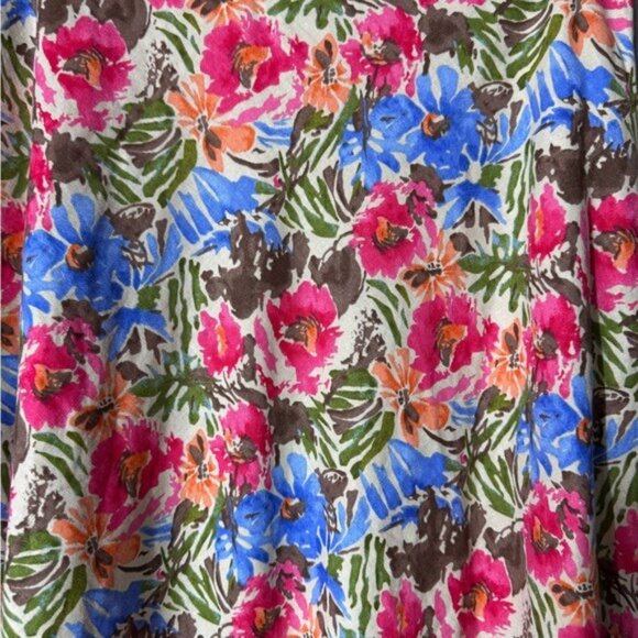 Christopher Banks Linen Floral Skirt Size 12 Artsy Spring Fairycore Whimsical - Picture 5 of 9